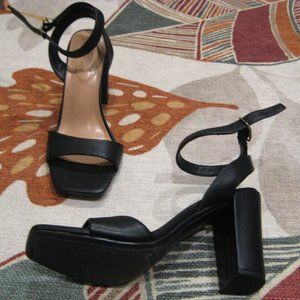 Square toe high heel sandals